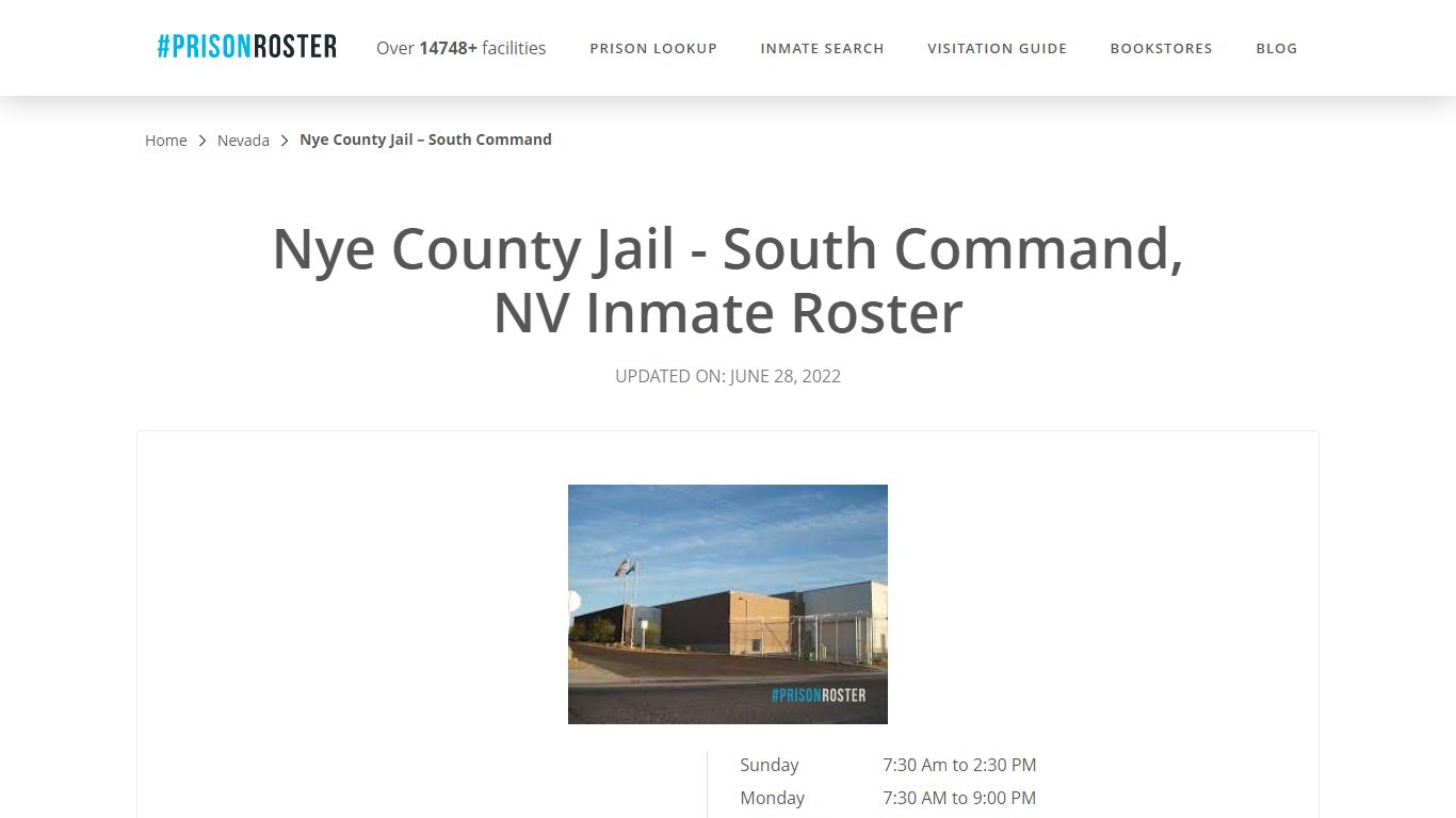 Nye County Jail - South Command, NV Inmate Roster